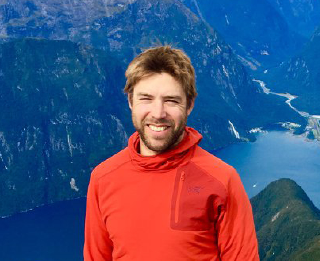 IFMGA Mountain & Ski Guide Alex Geary on Mitre Peak, New Zealand