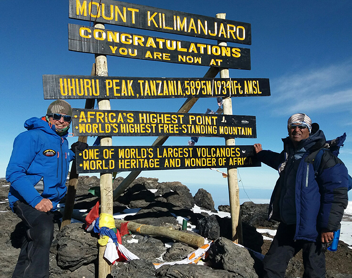 On the summit of Mount Kilimanjaro, Tanzania, Africa