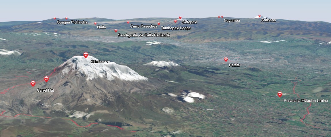 Interactive map of the Ecuador Volcanoes