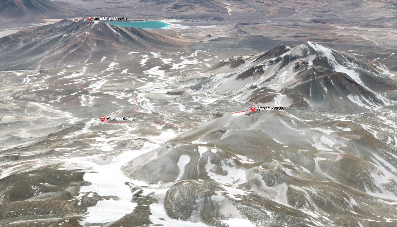 Ojos del Salado Map