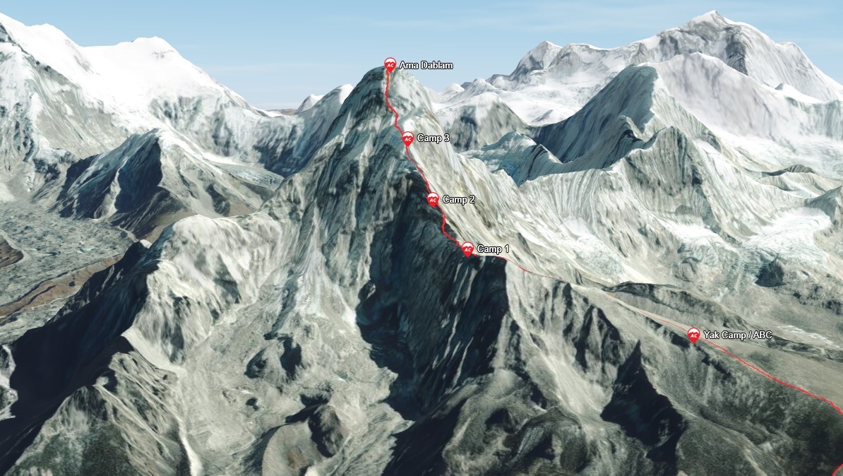 Interactive map of Mount Ama Dablam