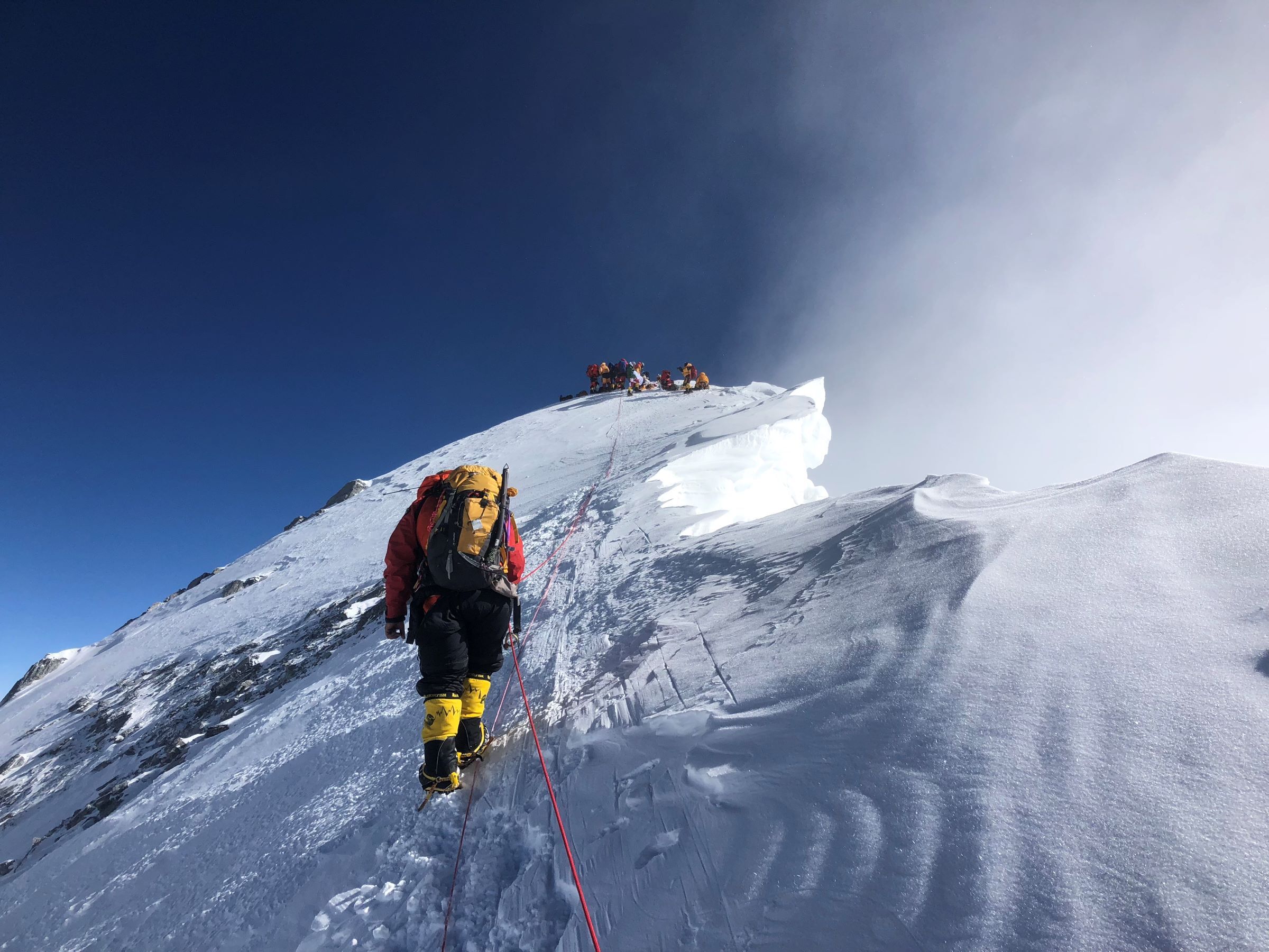 Climber close to the summit of Mt Everest