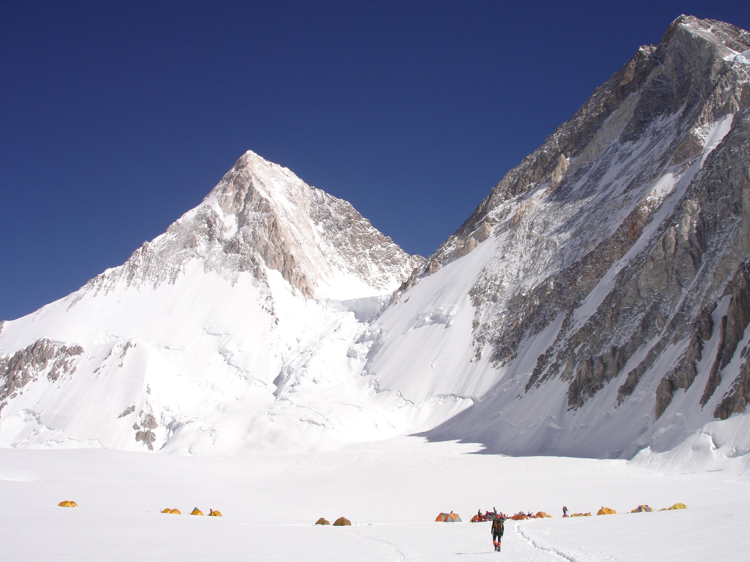 Camp 1 on Gasherbrum 2 in Pakistan