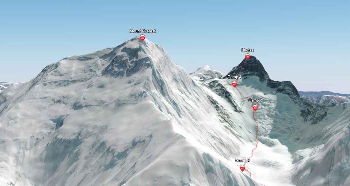 Interactive Map of Mount Lhotse