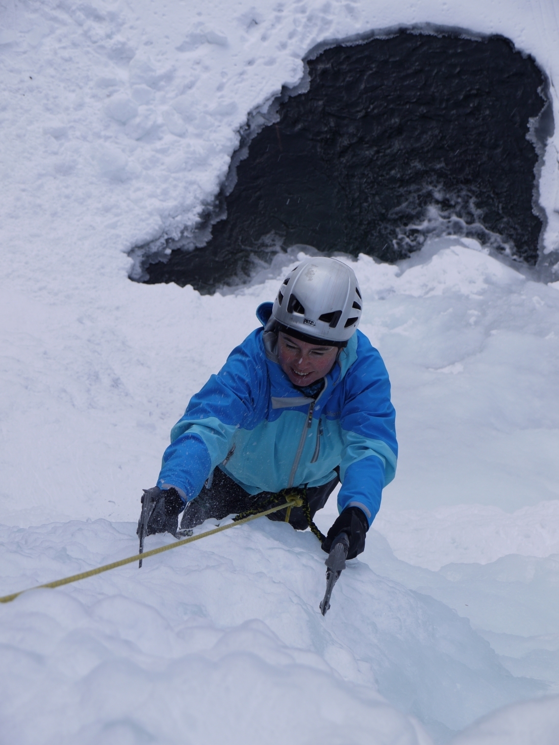 Climbing ice in Cogne, Italy