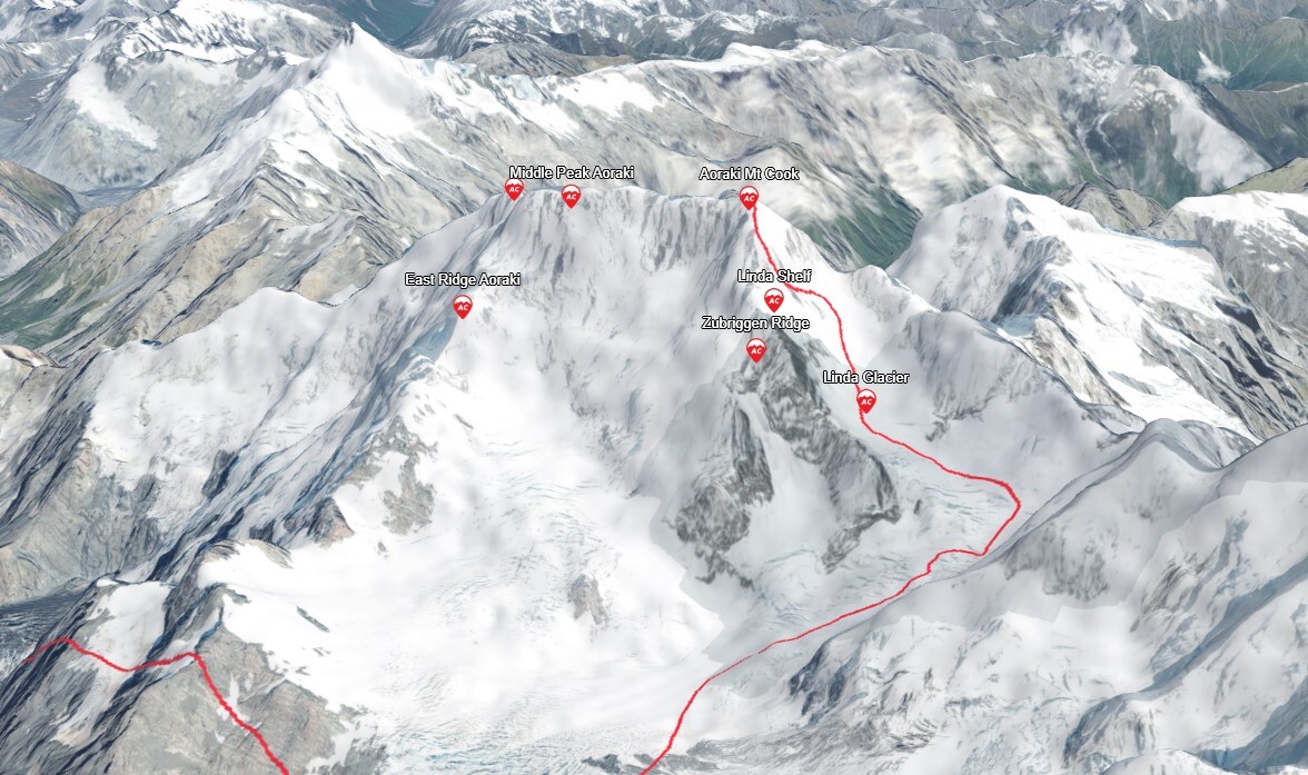 3D Map of Aoraki Mount Cook